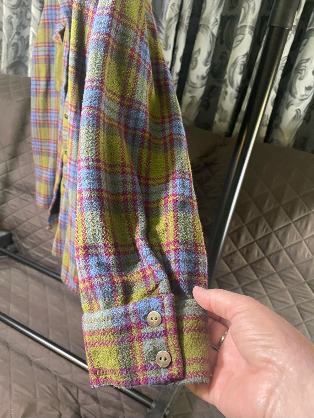 Peace Love World Plaid Button-Down Shirt Jacket- NWOT - Picture 5 of 11